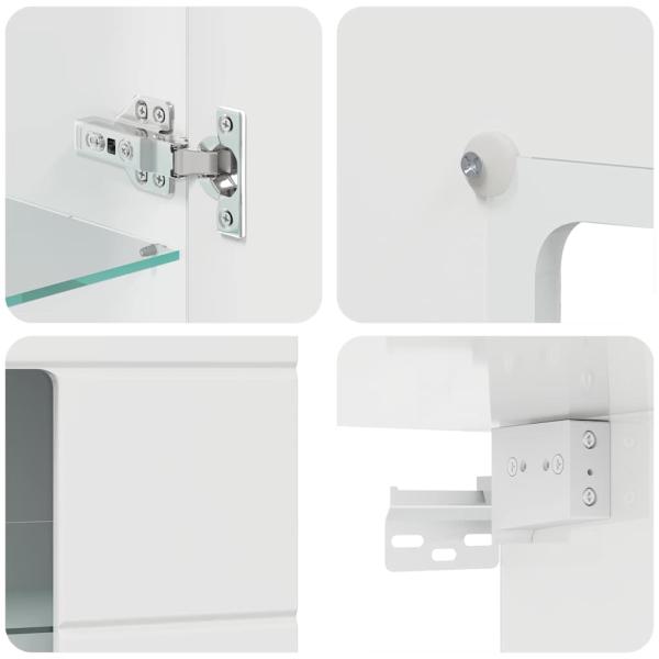 Wandmontierter Schrank mit Tür Hochglanz-Weiß 55 x 29 x 100 cm