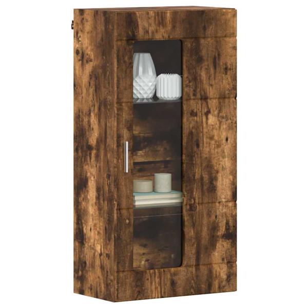 Wandmontierter Schrank mit Regal Räuchereiche 55 x 29 x 100 cm