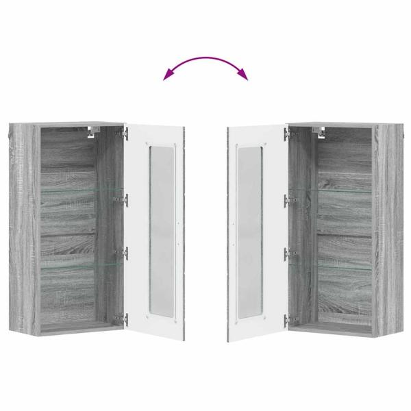 Wandmontierter Schrank mit Regal Grau Sonoma 55 x 29 x 100 cm