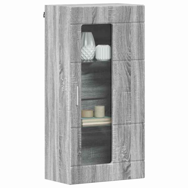Wandmontierter Schrank mit Regal Grau Sonoma 55 x 29 x 100 cm