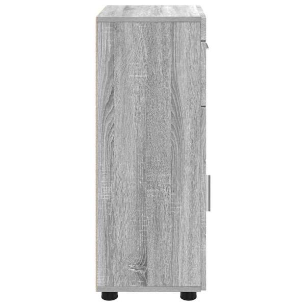 Wandmontierter Schrank mit Regal Grau Sonoma 55 x 29 x 100 cm