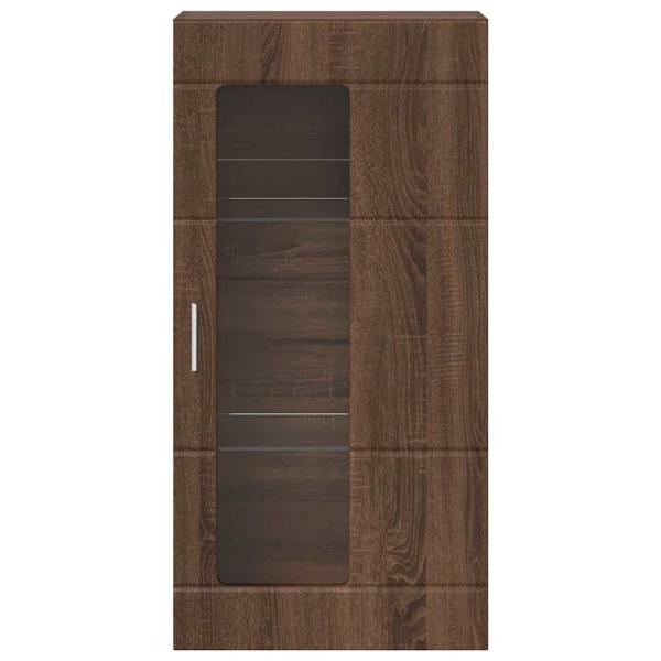 Wandmontierter Schrank mit Regal Braune Eiche 55 x 29 x 100 cm
