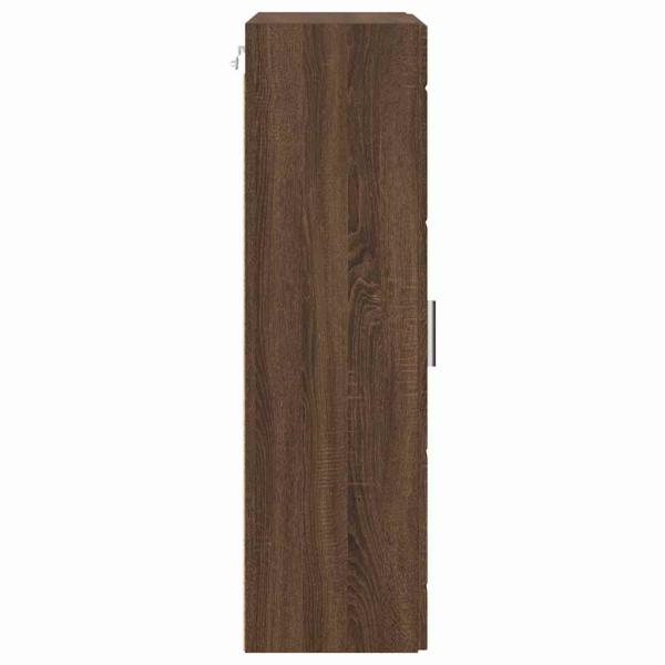 Wandmontierter Schrank mit Regal Braune Eiche 55 x 29 x 100 cm