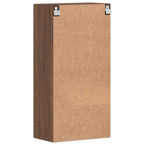 Wandmontierter Schrank mit Regal Braune Eiche 55 x 29 x 100 cm