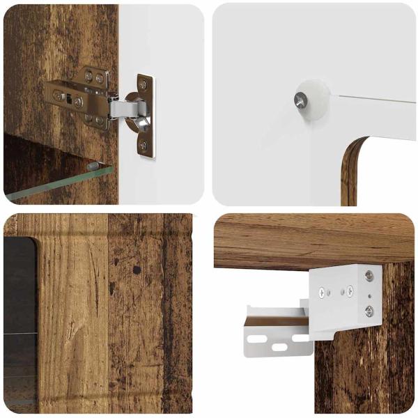 Wandmontierter Schrank Altholz 55 x 29 x 100 cm Holzwerkstoff