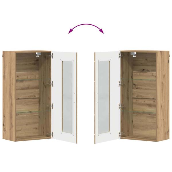 Wandmontierter Schrank Eiche handwerklich 55 x 29 x 100 cm