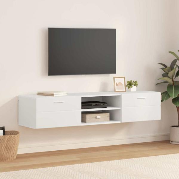 ARDEBO.de - TV-Schränk mit Schubladen Weiß 150 x 39 x 30 cm Holzwerkstoff