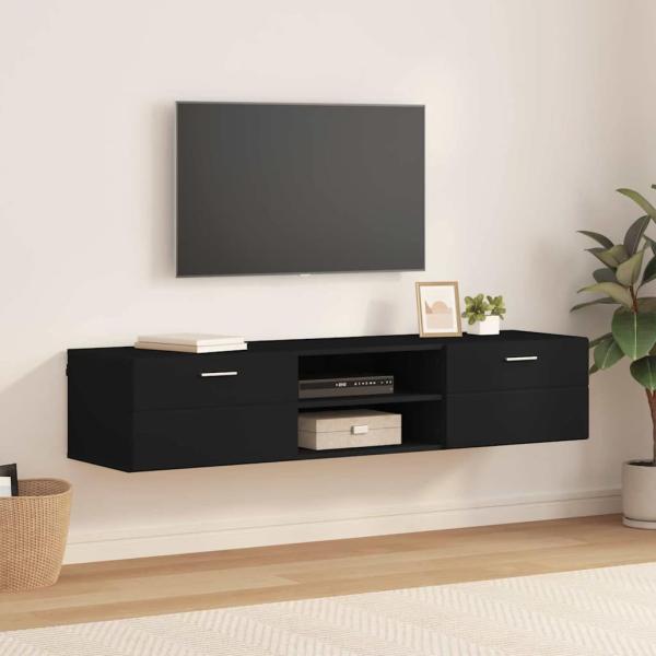 ARDEBO.de - TV-Schränk mit Regal Schwarz 150 x 39 x 30 cm Holzwerkstoff