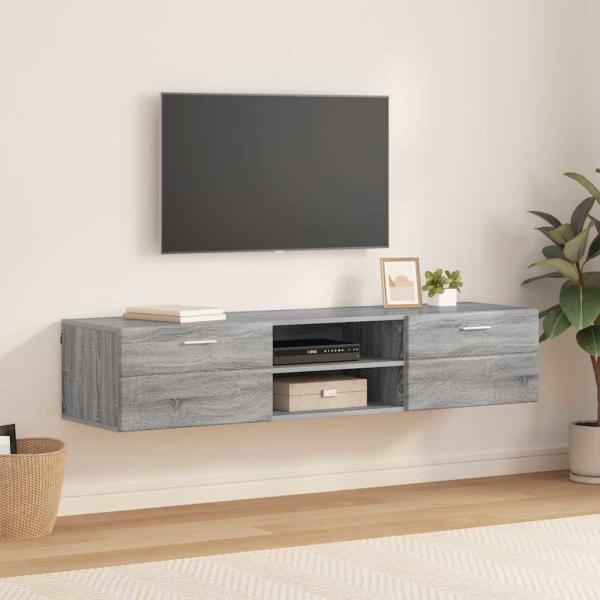 ARDEBO.de - TV-Schränk mit Regal Grau Sonoma 150 x 39 x 30 cm Holzwerkstoff