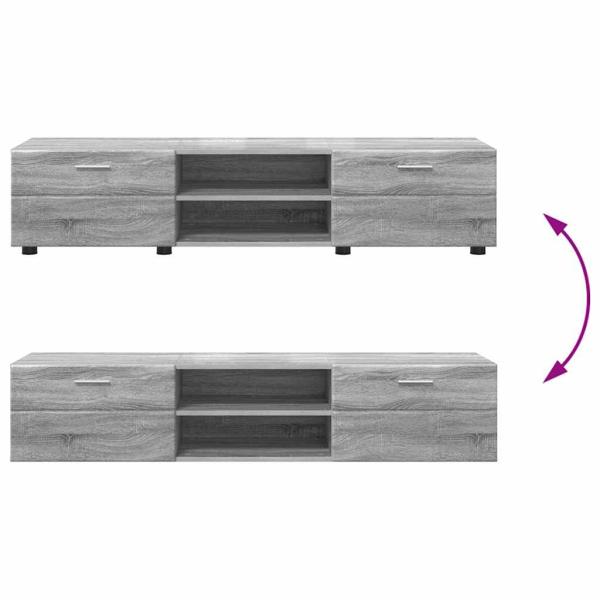 TV-Schränk mit Regal Grau Sonoma 150 x 39 x 30 cm Holzwerkstoff