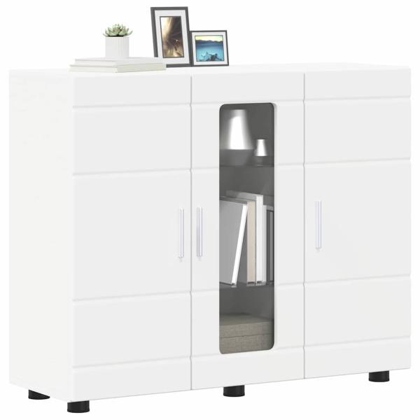 Sideboard mit Regal Weiß 55.5 x 29 x 100 cm Holzwerkstoff