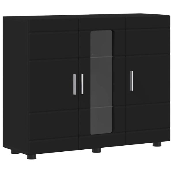 Sideboard mit Regal Schwarz 55.5 x 29 x 100 cm Holzwerkstoff