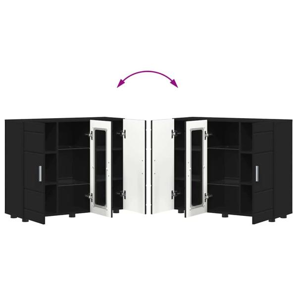 Sideboard mit Regal Schwarz 55.5 x 29 x 100 cm Holzwerkstoff