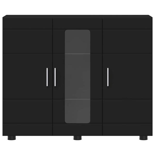 Sideboard mit Regal Schwarz 55.5 x 29 x 100 cm Holzwerkstoff
