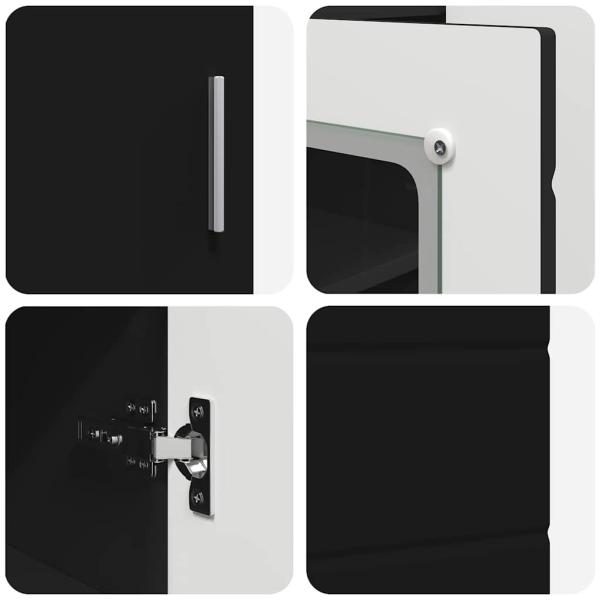 Sideboard mit Regal Schwarz 55.5 x 29 x 100 cm Holzwerkstoff