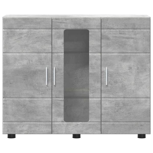 Sideboard mit Regal Betongrau 55.5 x 29 x 100 cm Holzwerkstoff
