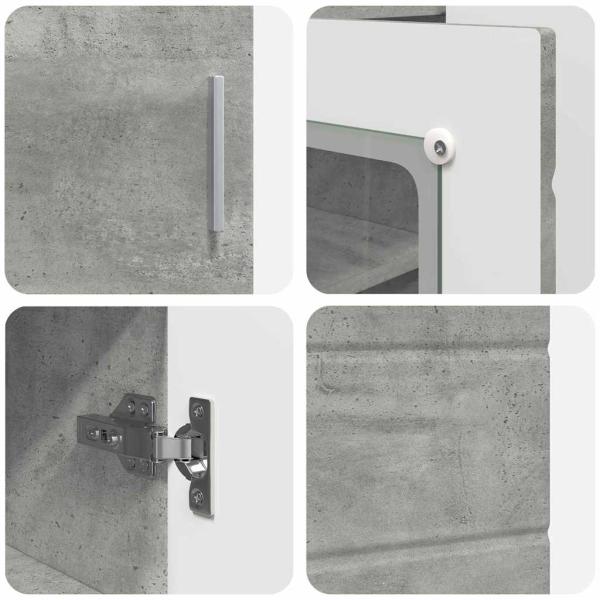 Sideboard mit Regal Betongrau 55.5 x 29 x 100 cm Holzwerkstoff