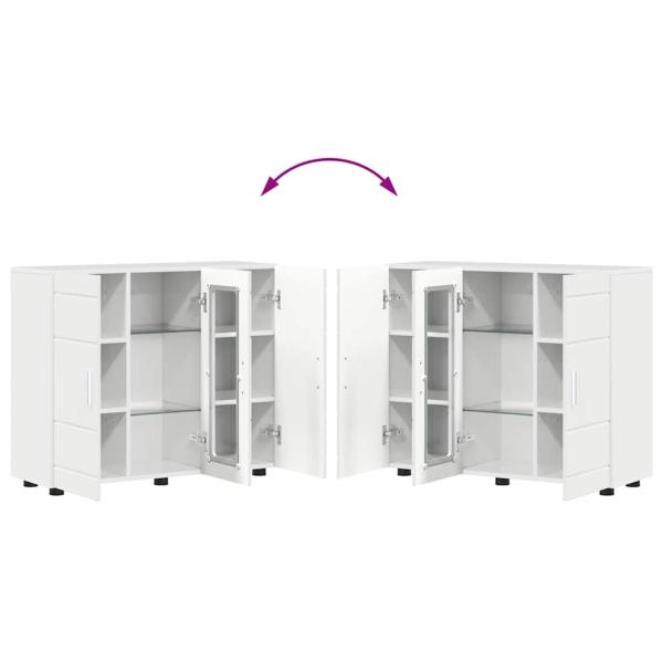 Sideboard Hochglanz-Weiß 55.5 x 29 x 100 cm Holzwerkstoff