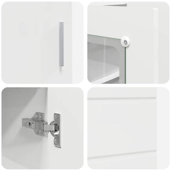 Sideboard Hochglanz-Weiß 55.5 x 29 x 100 cm Holzwerkstoff