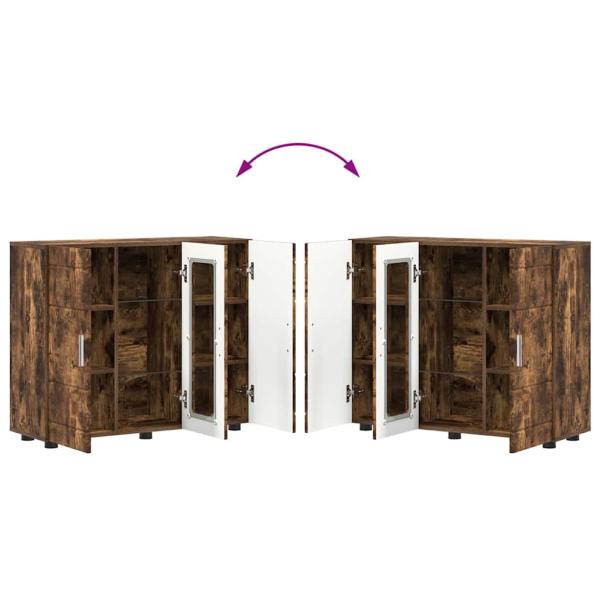 Sideboard mit Tür Räuchereiche 55.5 x 29 x 100 cm Holzwerkstoff
