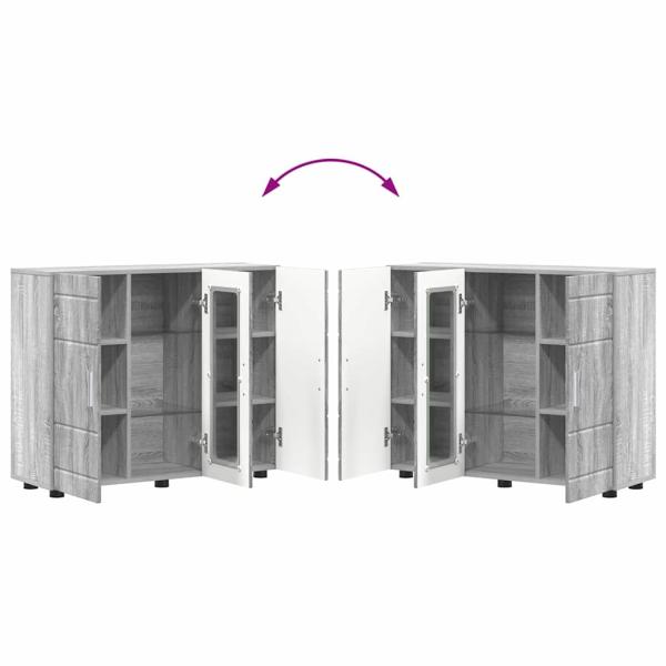 Sideboard mit Tür Grau Sonoma 55.5 x 29 x 100 cm Holzwerkstoff