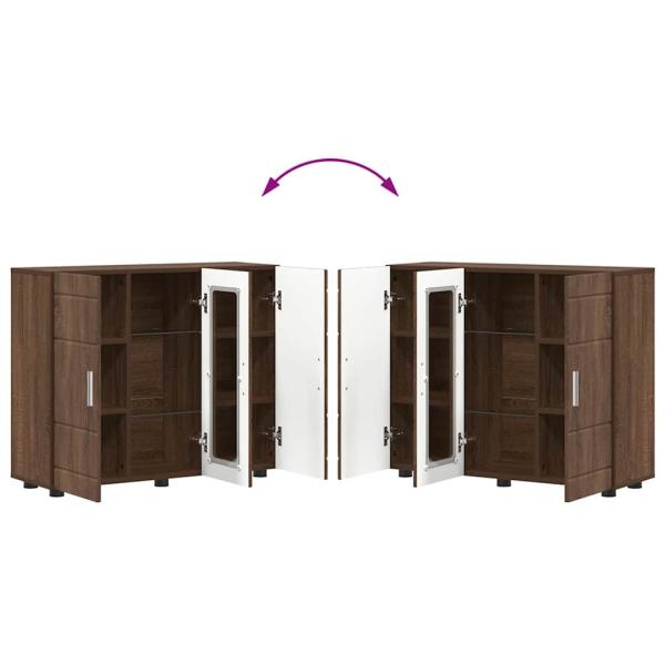 Sideboard mit Tür Braune Eiche 55.5 x 29 x 100 cm Holzwerkstoff