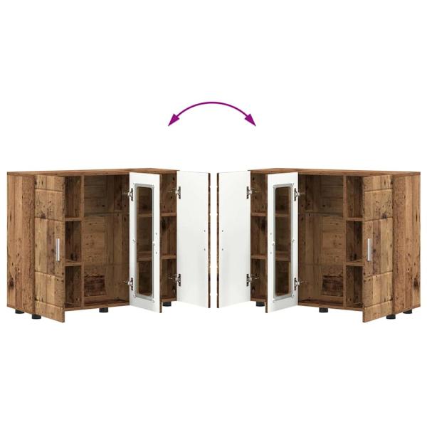 Sideboard mit Regal Altholz 55.5 x 29 x 100 cm Holzwerkstoff