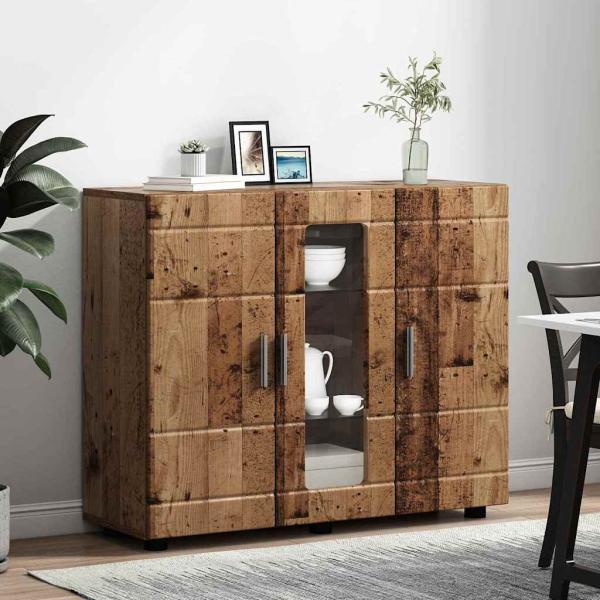 Sideboard mit Regal Altholz 55.5 x 29 x 100 cm Holzwerkstoff