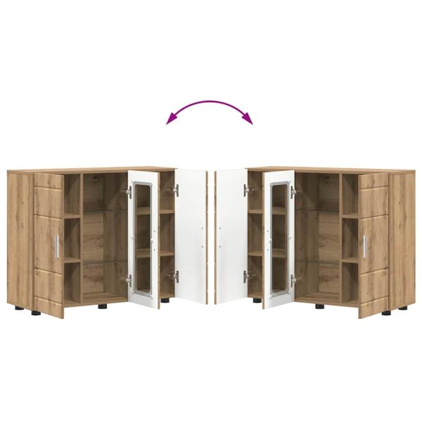 Sideboard Eiche handwerklich 55.5 x 29 x 100 cm Holzwerkstoff