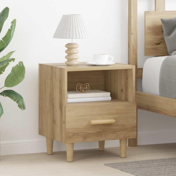 ARDEBO.de - Nachttisch 2 pcs Eiche handwerklich 40 x 35 x 47,5 cm