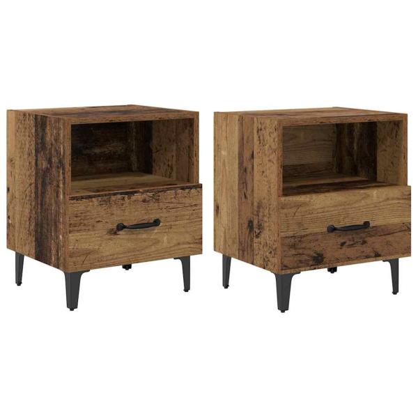 Nachttisch 2 pcs Altholz 40 x 35 x 47,5 cm Holzwerkstoff