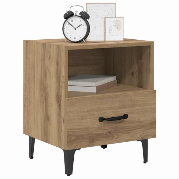 Nachttisch 2 pcs Eiche handwerklich 40 x 35 x 47,5 cm
