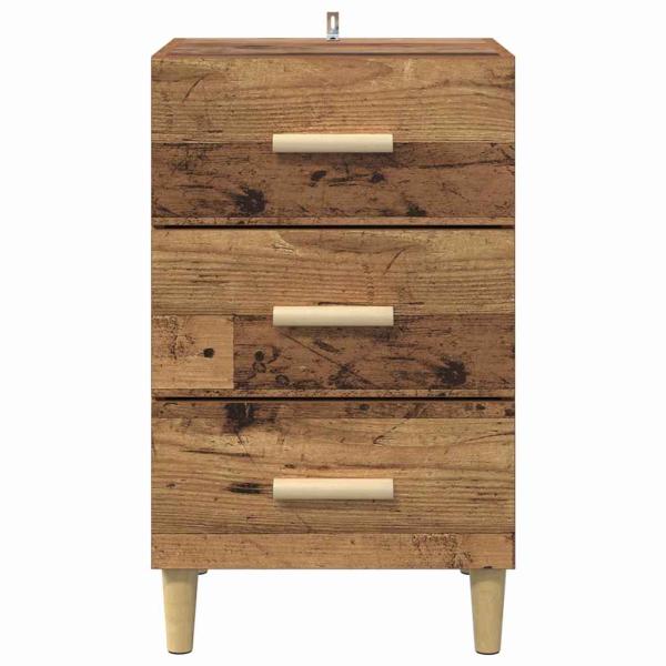 Nachttisch mit Schubladen Altholz 40 x 40 x 66 cm Holzwerkstoff