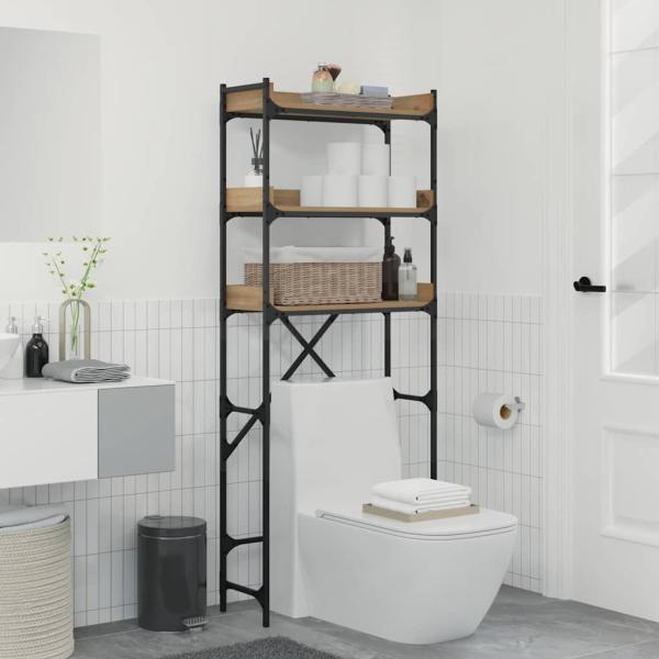 ARDEBO.de - Waschmaschinenregal mit Regal 67 x 25 x 163 cm Holzwerkstoff