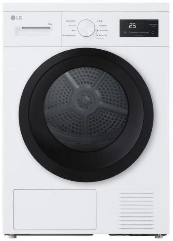 ARDEBO.de LG RT80B2 8kg EEK: D Wärmepumpentrockner, 60 cm breit, Restzeitanzeige, Kindersicherung, Automatikprogramme, weiß