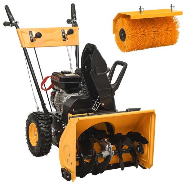 2-in-1 Schneefräse und Kehrmaschine Benzinbetrieben 6,5PS