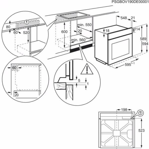 AEG OU5PB40ZSM A++ Einbaubackofen, 59,4 cm breit, 72 L, Pyrolyse, 45 Automatikprogramme, Kindersicherung, 9 Beheizungsarten, Edelstahl mit Antifingerprint