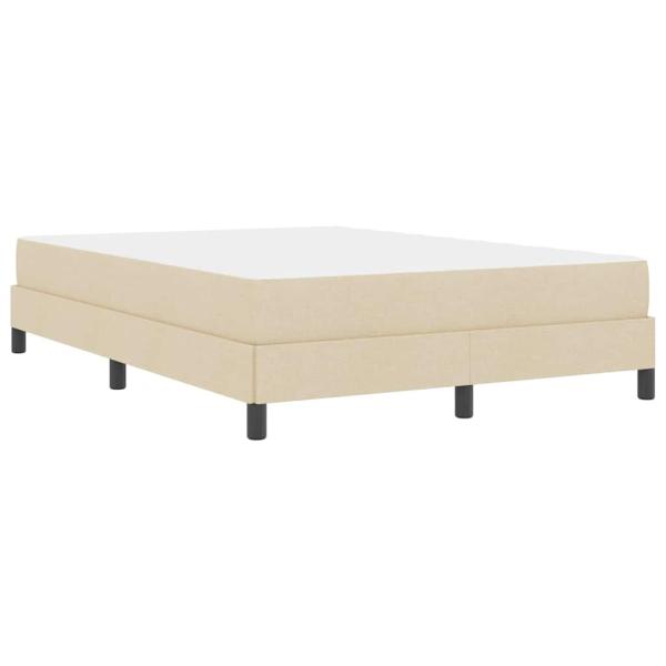 Boxspringbett mit Matratze Creme 140 x 190 cm Stoff