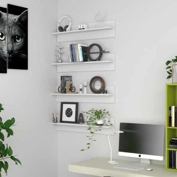 ARDEBO.de - Wandregale 4 Stk. Weiß 80x11,5x18 cm Holzwerkstoff