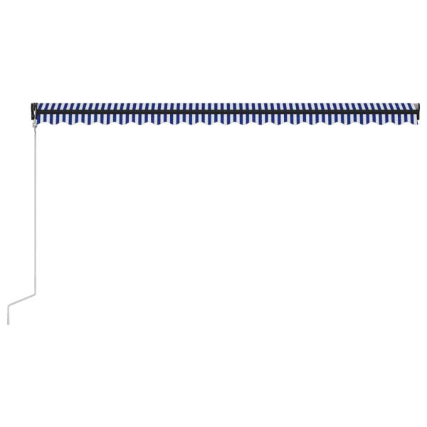 Einziehbare Markise mit Windsensor & LED 500x300cm Blau Weiß