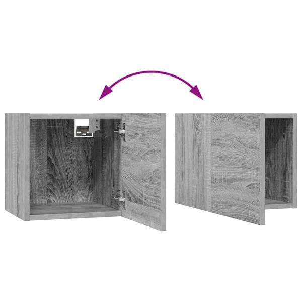 10-tlg. TV-Schrank-Set Grau Sonoma Holzwerkstoff