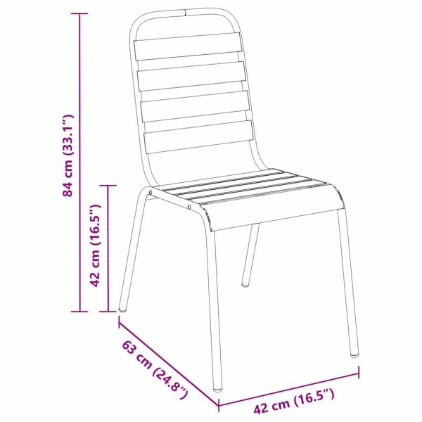 Garten Essgruppe 3 pcs Dunkelgrau Stahl