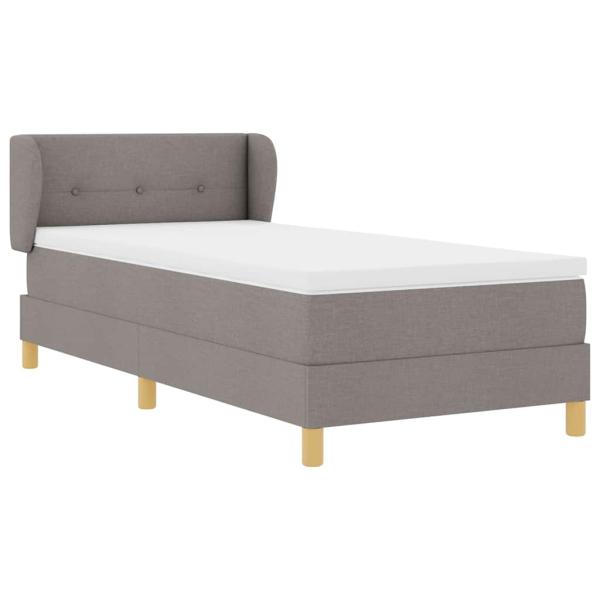 Boxspringbett mit Matratze Creme 90x200 cm Stoff Taupe