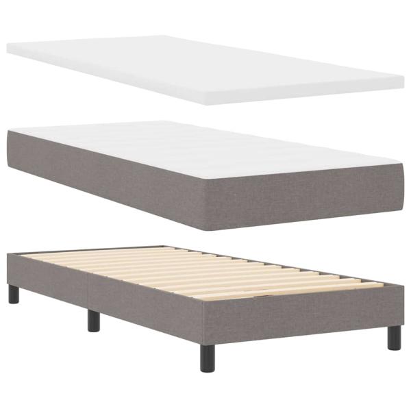 Boxspringbett mit Matratze mit Kopfteil Taupe 90 x 190 cm Stoff