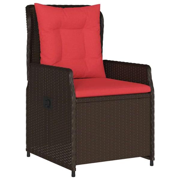 Garten Essgruppe 3 pcs Braun Poly Rattan