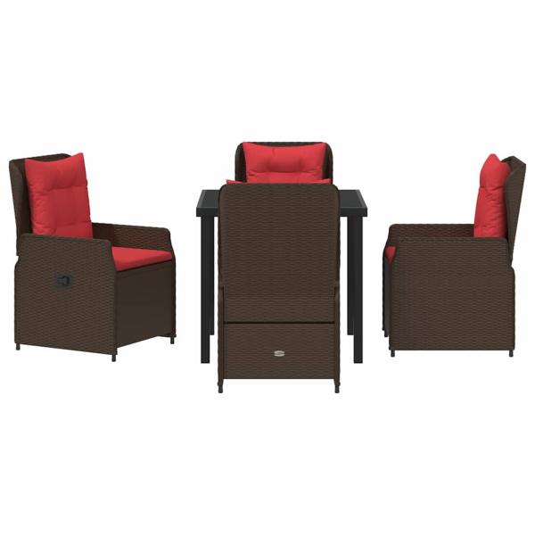 Garten Essgruppe 5 pcs Braun Poly Rattan