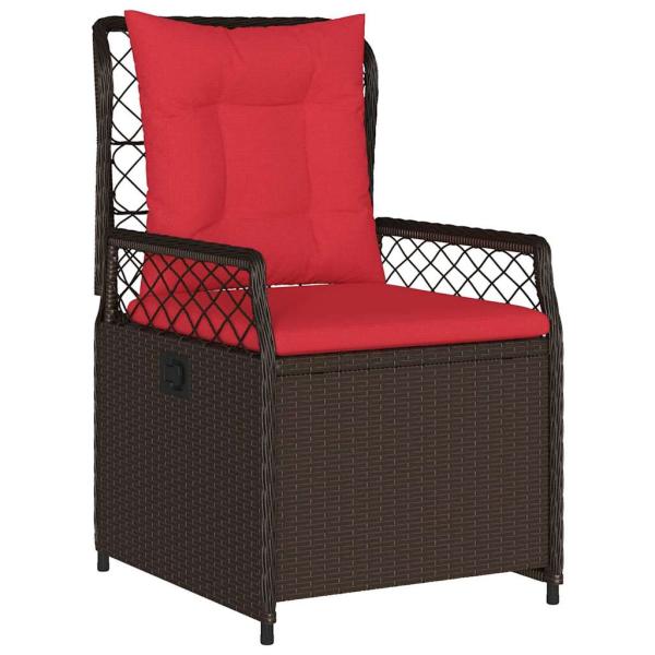 Garten Essgruppe 3 pcs Braun Poly-Rattan