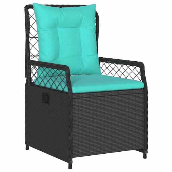 Garten Essgruppe 3 pcs Schwarz Poly-Rattan