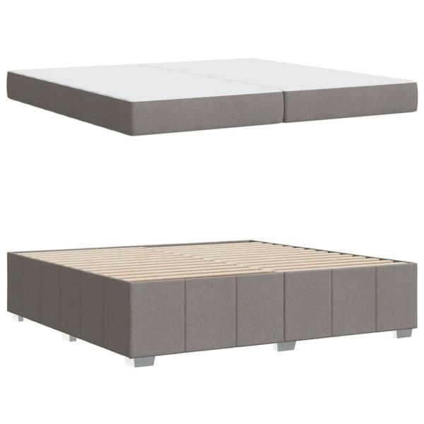 Bettgestell mit Matratze Taupe 200 x 200 cm Stoff