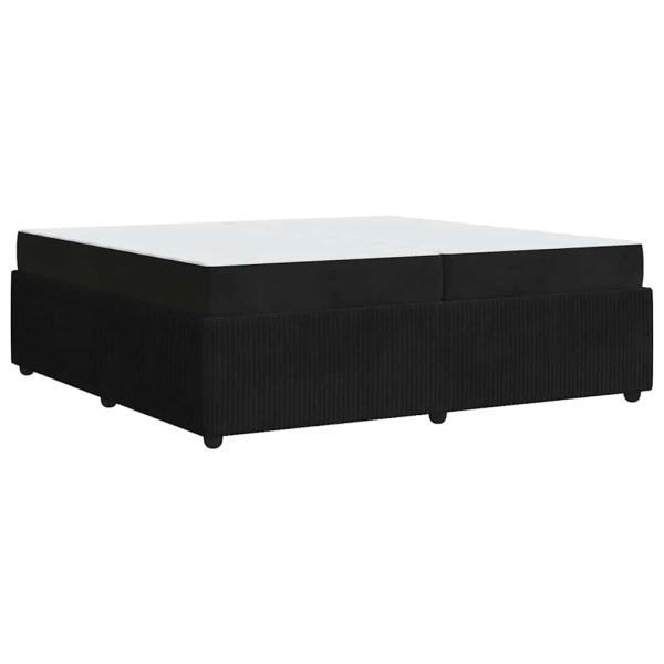 Bettgestell mit Matratze mit Matratze Schwarz 200 x 200 cm Samt